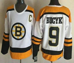 Boston Bruins #9 Johnny Bucyk White New Throwback CCM Jerseys