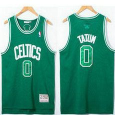 Boston Celtics #0 Jayson Tatum Green Snake Hardwood Classics Authentic Stitched NBA Jersey