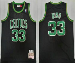 Boston Celtics #33 Larry Bird Black 1985-86 Hardwood Classic Authentic Stitched NBA Jersey