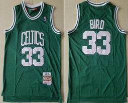 Boston Celtics #33 Larry Bird Green Hardwood Classics Authentic Stitched NBA Jerseys
