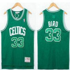 Boston Celtics #33 Larry Bird Green Snake Hardwood Classics Authentic Stitched NBA Jersey