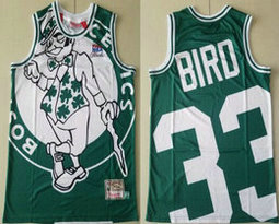 Boston Celtics #33 Larry Bird Green fashion Hardwood Classics Authentic Stitched NBA Jersey