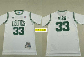 Boston Celtics #33 Larry Bird White Mesh Short sleeves NBA Jersey
