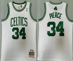 Boston Celtics #34 Paul Pierce White 2007-08 Hardwood Classic Authentic Stitched NBA Jersey