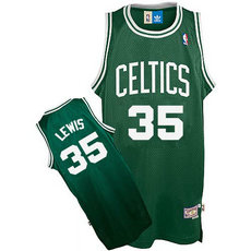 Boston Celtics #35 Reggie Lewis Green Throwback Authentic Stitched NBA jersey