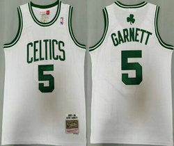 Boston Celtics #5 Kevin Garnett White 2007-08 Hardwood Classic Authentic Stitched NBA Jersey