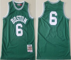 Boston Celtics #6 Bill Russell Green 1962-63 Hardwood Classic Authentic Stitched NBA jersey