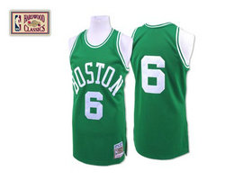 Boston Celtics #6 Bill Russell Green Throwbalck Authentic Stitched NBA jersey