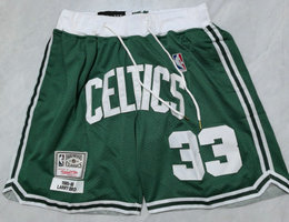Boston Celtics Green Throwback NBA Shorts
