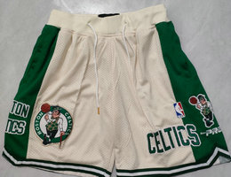 Boston Celtics White NBA Shorts
