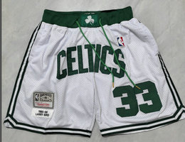 Boston Celtics White Throwback NBA Shorts