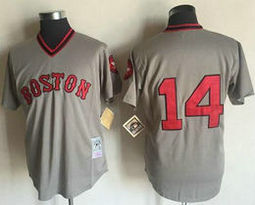 Boston Red Sox #14 Jim Rice Grey no name  Pullover Throwback Authentic MLB Jersey