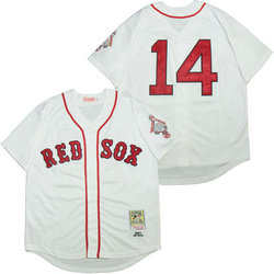 Boston Red Sox #14 Jim Rice White Throwback 1987 Authentic Stitched MLB Jersey