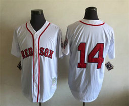 Boston Red Sox #14 Jim Rice White no name Throwback Authentic Stitched MLB Jersey