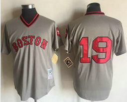 Boston Red Sox #19 Fred Lynn Grey no name Pullover Throwback Authentic MLB Jersey