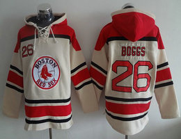 Boston Red Sox #26 Wade Boggs Cream Hooded Jersey