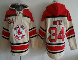 Boston Red Sox #34 David Ortiz Cream Hooded Jersey