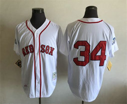 Boston Red Sox #34 David Ortiz White no name Throwback Authentic Stitched MLB Jersey