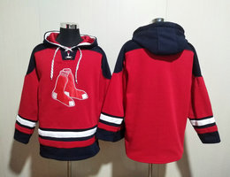 Boston Red Sox Blank Red All Stitched Hooded Sweatshirt
