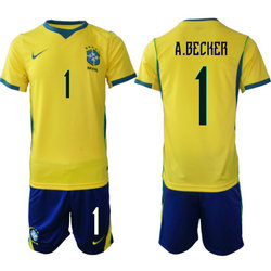 Brazil #1 A.Becker Home Navy Name 2026 World Cup Soccer jersey