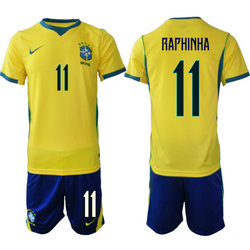 Brazil #11 Raphinha Home Navy Name 2026 World Cup Soccer jersey