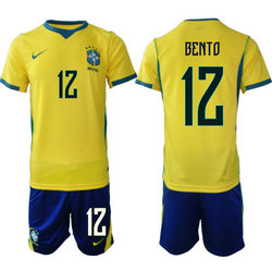 Brazil #12 Bento Home Navy Name 2026 World Cup Soccer jersey