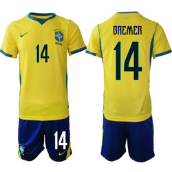 Brazil #14 Bremer Home Navy Name 2026 World Cup Soccer jersey