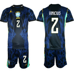 Brazil #2 Vinicius Away 2026 World Cup Soccer jersey