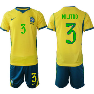 Brazil #3 Militao Home 2026 World Cup Soccer jersey