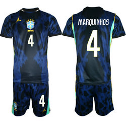 Brazil #4 Marquinhos Away 2026 World Cup Soccer jersey