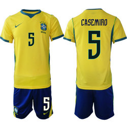 Brazil #5 Casemiro Home Navy Name 2026 World Cup Soccer jersey
