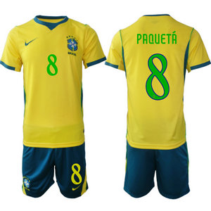 Brazil #8 Paqueta Home 2026 World Cup Soccer jersey
