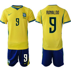 Brazil #9 Ronaldo Home Navy Name 2026 World Cup Soccer jersey