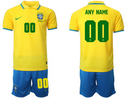 Brazil Any Name Home 2022 World Cup National Soccer Jersey