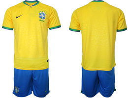 Brazil Blank Home 2022 World Cup National Soccer Jersey