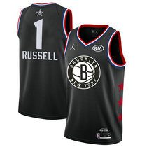 Brooklyn Nets #1 D'Angelo Russell Black 2019 All Star With Patch Authentic Stitched NBA jersey
