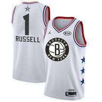 Brooklyn Nets #1 D'Angelo Russell White 2019 All Star With Patch Authentic Stitched NBA jersey