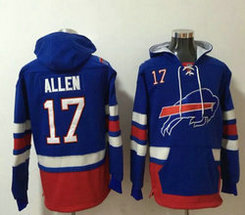 Buffalo Bills #17 Josh Allen Blue NFL Stitched Hoodies