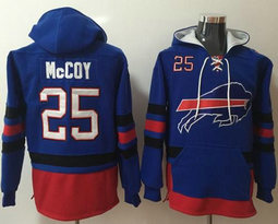 Buffalo Bills #25 LeSean McCoy Royal Blue Red Name & Number Pullover NFL Hoodie