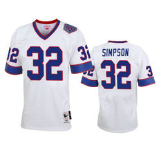 Buffalo Bills #32 O. J. Simpson White Vintage Replica Jersey