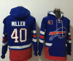Buffalo Bills #40 Von Miller Blue All Stitched Hooded Sweatshirt