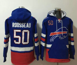Buffalo Bills #50 Gregory Rousseau Blue All Stitched Hooded Sweatshirt