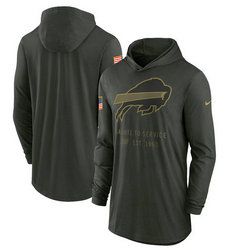 Buffalo Bills Forest Green 2025 Salute To Service Sideline Dri-FIT Lightweight Pullover Hoodie