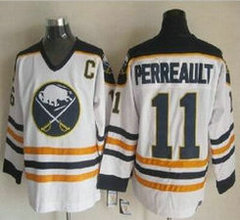 Buffalo Sabres #11 Gilbert Perreault White Throwback Authentic Stitched NHL Jersey