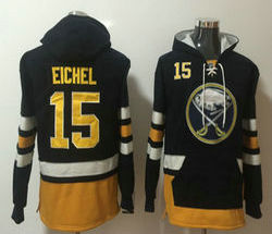 Buffalo Sabres #15 Jack Eichel Black Authentic Stitched NHL Hoodies