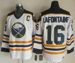 Buffalo Sabres #16 Pat Lafontaine White Throwback Authentic Stitched NHL Jersey