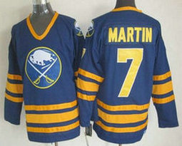 Buffalo Sabres #7 Rick Martin Blue Throwback CCM Authentic Stitched NHL Jersey