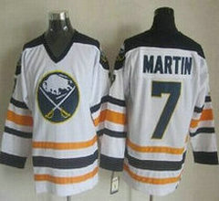 Buffalo Sabres #7 Rick Martin White Throwback CCM Authentic Stitched NHL Jersey