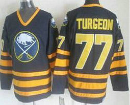 Buffalo Sabres #77 Pierre Turgeon Throwback Home Authentic Stitched NHL Jersey