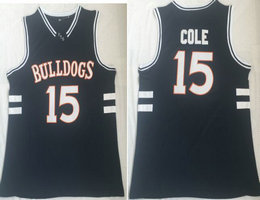 Bulldogs High School #15 Jermaine Cole Blue Basketball Jersey